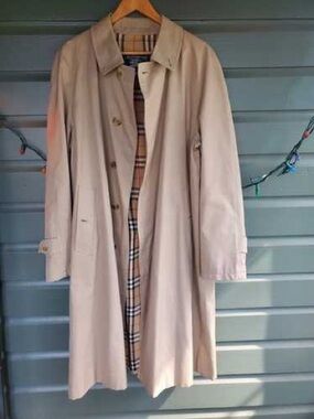 Vintage Burberry Trench Coat with Plaid Lining